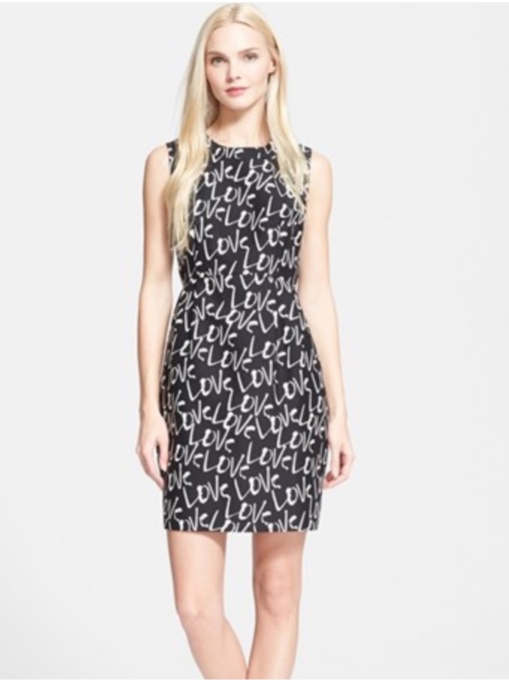 Kate Spade Love Print Mindy Dress Black White Size 2